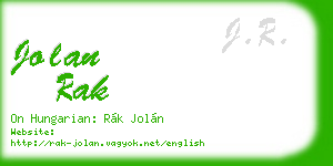jolan rak business card